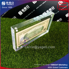 Verschiedene Currence Acryl Geld Frame